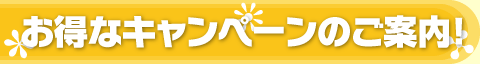 お得なキャンペーンのご案内!